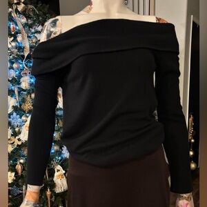 Elegant Black Off-Shoulder Sweater